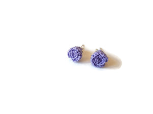 Violet rose stud earrings