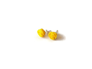 Boucles d'oreilles puces roses jaunes