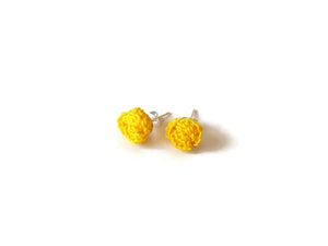 Boucles d'oreilles puces roses jaunes