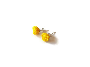 Boucles d'oreilles puces roses jaunes