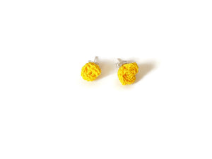 Boucles d'oreilles puces roses jaunes