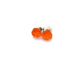 Orange rose stud earrings