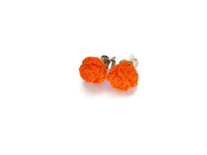 Orange rose stud earrings