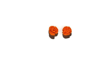 Orange rose stud earrings