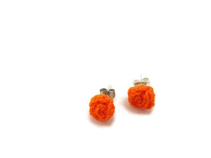 Orange rose stud earrings