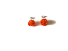 Orange rose stud earrings