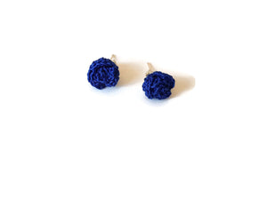 blue crochet earrings