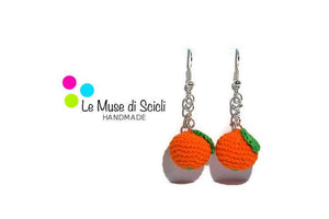 Orange drop earrings