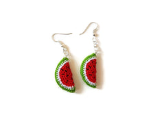 Red watermelon drop earrings
