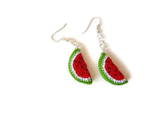 Red watermelon drop earrings