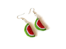 Red watermelon drop earrings