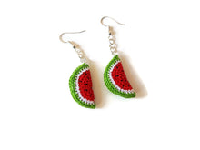 Red watermelon drop earrings