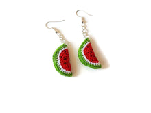 Red watermelon drop earrings