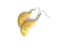 lemon fruit slice drop earrings