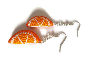 Orange slice drop earrings