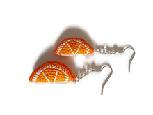 Boucles d'oreilles pendantes tranche d'orange
