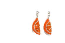 Boucles d'oreilles pendantes tranche d'orange