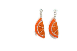 Orange slice drop earrings