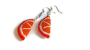 Orange slice drop earrings