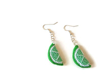 lime green drop earrings for her