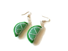 fresh lime color drop earrings for her
