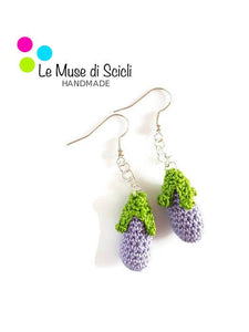 Purple eggplant drop earrings