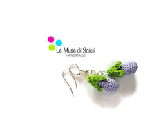 Pendientes colgantes berenjena morada