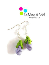 Pendientes colgantes berenjena morada