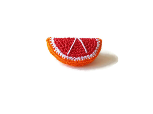 Red orange brooch 