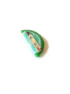 must have lime green unisex brooch for him for her