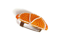 Spilla arancia in cotone all'uncinetto unisex