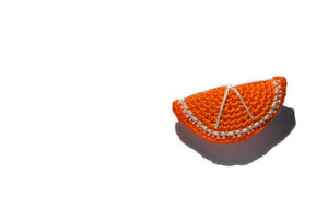 Spilla arancia in cotone all'uncinetto unisex
