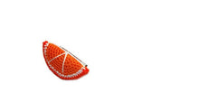 Spilla arancia in cotone all'uncinetto unisex