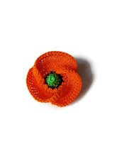 Orange poppy brooch