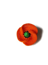 Orange poppy brooches