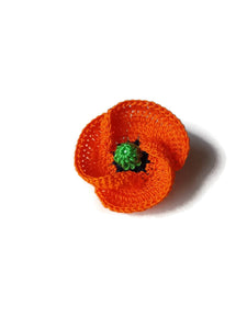 Orange poppy brooches