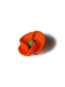 Orange poppy brooches