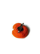 Orange poppy brooches