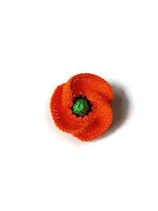 Orange poppy brooches