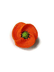 Orange poppy brooches