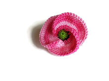 Pink bicolor poppy brooch 