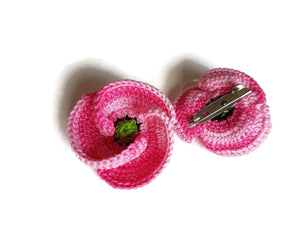 Broches rosa amapola bicolor