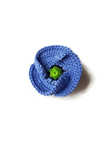Blue poppy brooch 