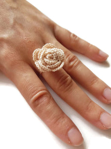 anello collezione rose uncinetto fatto a mano