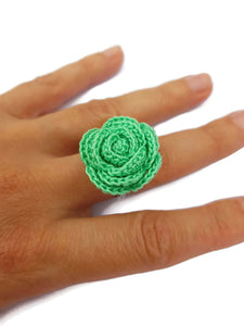anello floreale cotone verde acqua