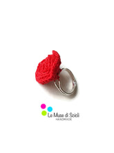 crocheted red rose ring