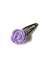 unique crochet lilac rose hair clip