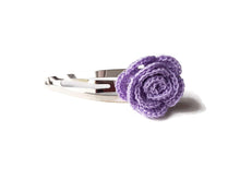 crochet floreal rose hair clip for school or a party