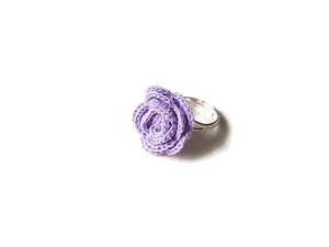 anello collezione rose in cotone violetto facile da abbinare