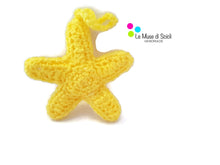 Yellow Star Christmas Tree Decoration Bedroom Nursery Ornament Handmade Crochet